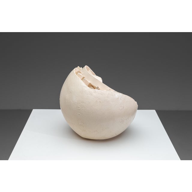 1970s Shell Sculpture with Orange Core, 1970s, Ceramic For Sale - Image 5 of 17