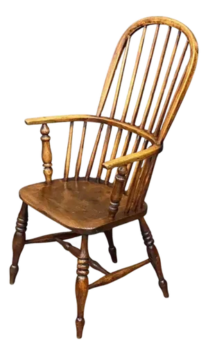 English High Back Windsor Armchair of Elm From the Georgian Era