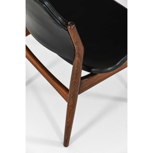 Black Scandinavian Modern Dining Chairs in Leather by Arne Vodder, 1960s, Set of 6 For Sale - Image 8 of 11