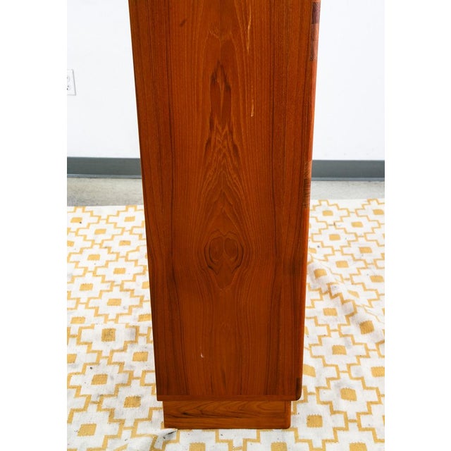 Brown 1960s Mid Century Danish Cabinet Dyrlund Teak Wide Storage Tambour Doors Shelving MCM For Sale - Image 8 of 12