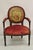 Late 19th Century Antique French Louis XVI Style Carved Walnut Needlepoint Red Fauteuil Armchair For Sale - Image 12 of 12