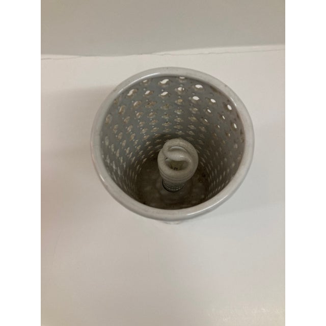 Pierced Pattern Ceramic Uplight For Sale - Image 10 of 10