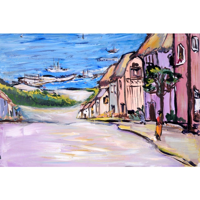 Old town on the Bay in Baja Mexico Original Oil painting on Linen by Palavicini Old Village in Baja Mexico by unknown...