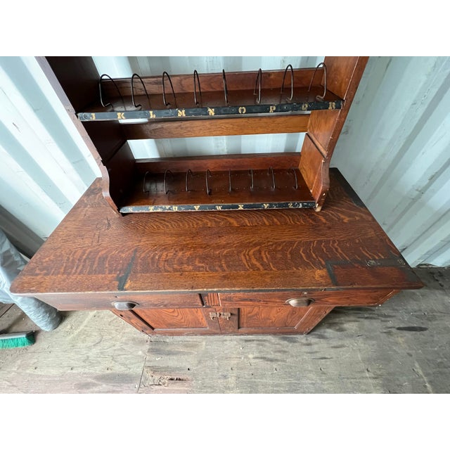 Antique American Country Post Office Counter and Sorting Shelf For Sale - Image 4 of 12