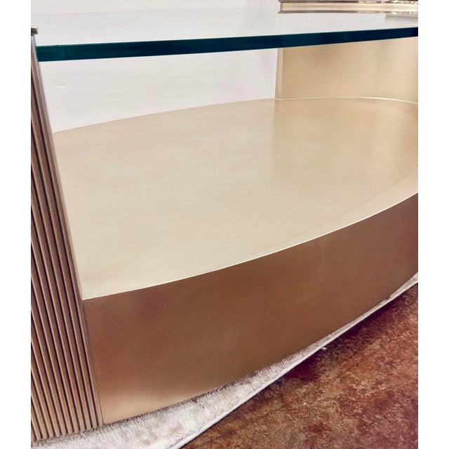 2020s Caracole Modern Champagne Finished Love Oval Cocktail Table For Sale - Image 5 of 5