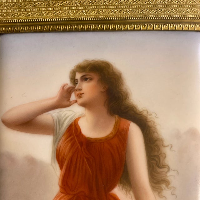 Stunning 19th Century German Painting on Porcelain of Echo in an Ormolu Frame For Sale - Image 4 of 11