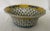 1970s Vintage Blue and Yellow Reticulated Basket Bowl For Sale - Image 5 of 7