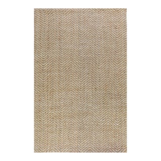 Chevron Natural / Ivory Jute Rug - 9 X 12 For Sale