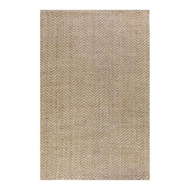Chevron Natural / Ivory Jute Rug - 9 X 12 For Sale