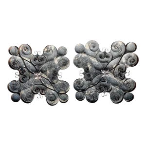 Late 20th Century Wrought Iron Wall Hangings- a Pair
