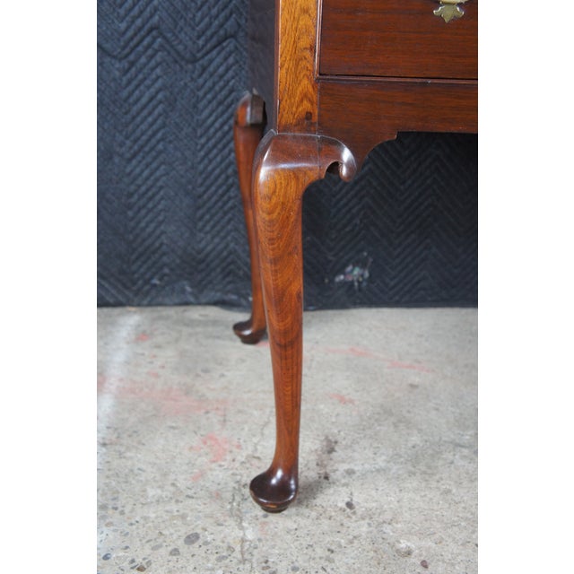 Antique 18th C. American Queen Anne Cherry Bonnet Top Highboy Chest Dresser For Sale - Image 9 of 16