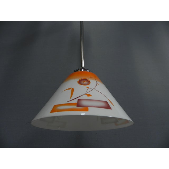 Art Deco Hanging Lamp with Glass Shade, 1930s For Sale - Image 11 of 13
