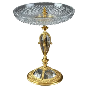 Large Renaissance Style Ormolu-Mounted Cut Crystal Dish