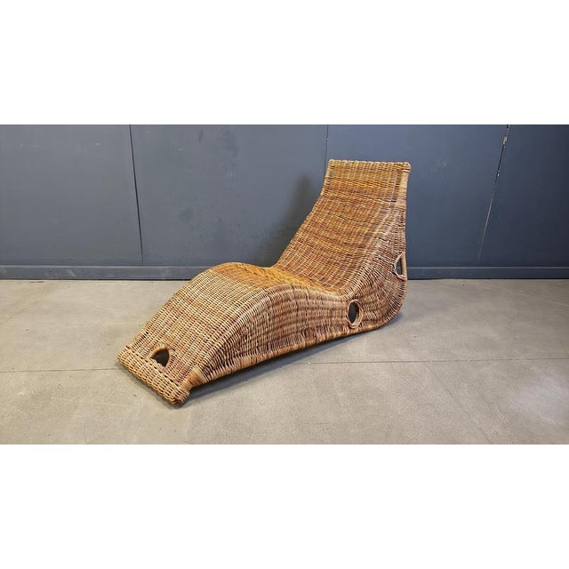 Vintage Wicker Chaise Longue, 1980s For Sale - Image 18 of 18