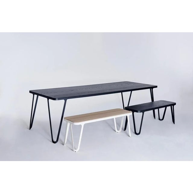 Loop Bench 120 in Walnut by Sebastian Scherer For Sale - Image 6 of 8