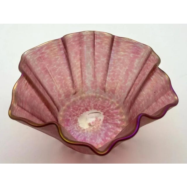 Art Nouveau Cookie Bowl in Iridescent Glass attributed to Pallme Konig & Hagel, 1870s For Sale - Image 6 of 10