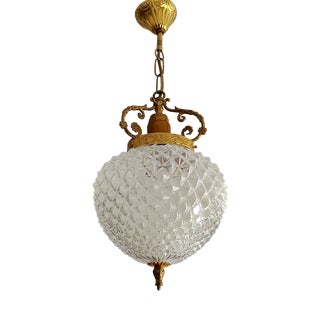 Hollywood Regency Pineapple Pendant Light, 1980s For Sale