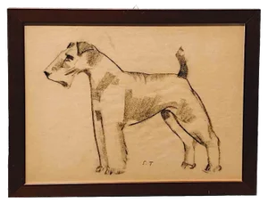 Sirio Tofanari, Fox Terrier, Drawing, 1920s