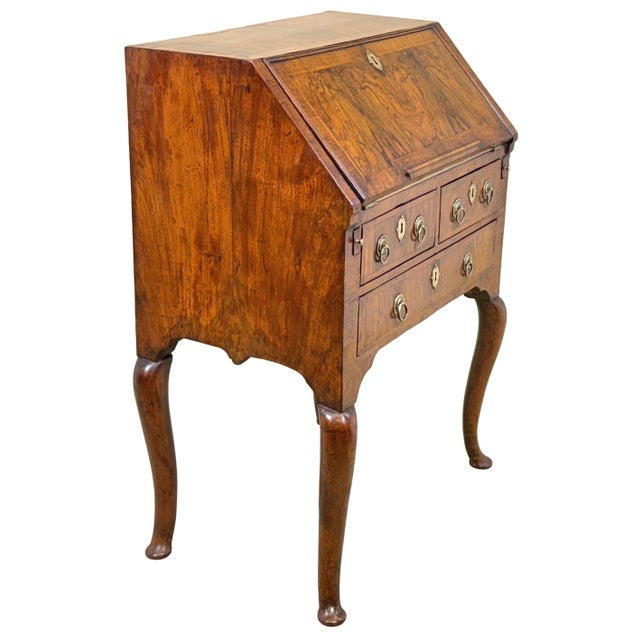Brown Small Antique Walnut Secretaire, 1720 For Sale - Image 8 of 16