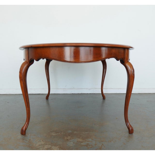 Wood Vintage Baker Furniture French Provincial Extension Dining Table For Sale - Image 7 of 17