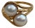 18 Karat Yellow Gold And Two Pearls Ring For Sale