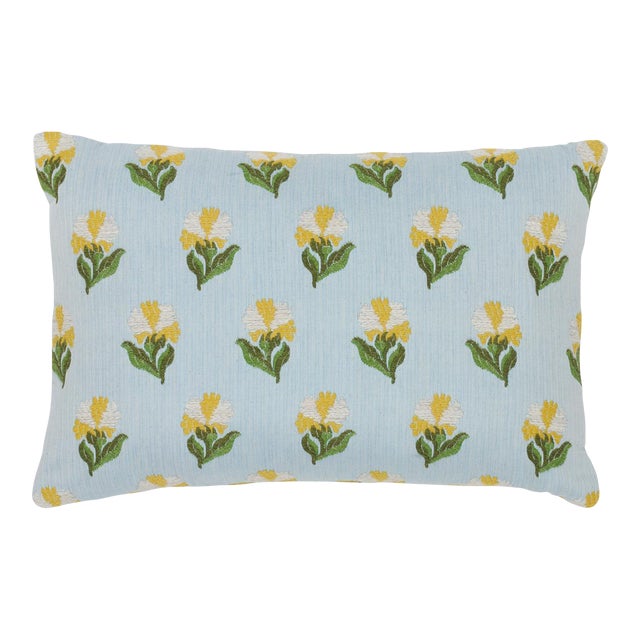 Schumacher Rosina Floral Pillow 18" x 12" in Marigold For Sale