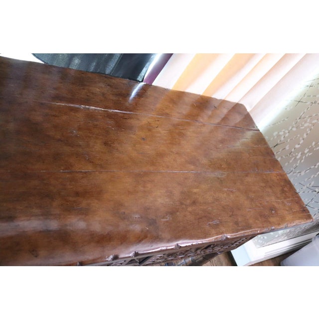 Baroque 108-Inch Spanish Baroque Hand-Carved Walnut Console Table - 9-Foot Grand Hacienda Refectory For Sale - Image 3 of 18