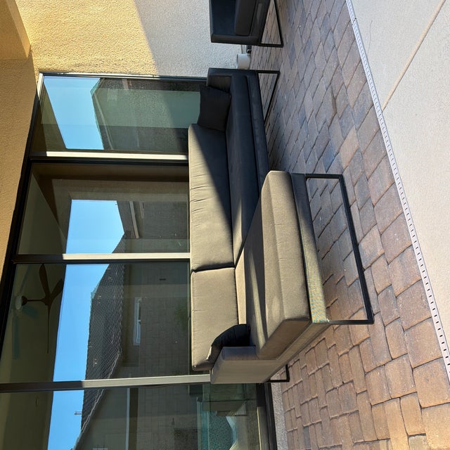 Metal Crate & Barrel Dune Black Sectional Sofa For Sale - Image 7 of 7