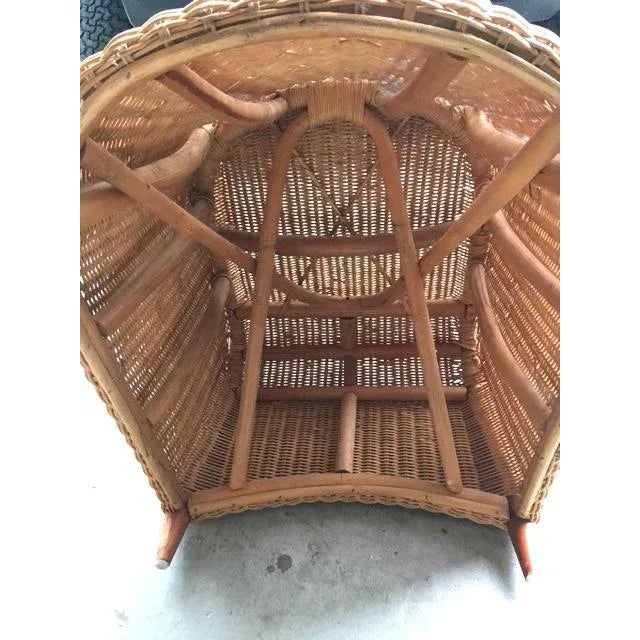 Wood 1970s Rattan Lounge Chair For Sale - Image 7 of 9