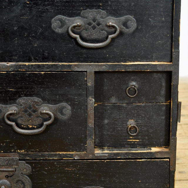 Japanese Tansu Chest of Drawers, 1870 For Sale - Image 9 of 14