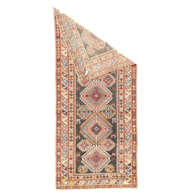 Late 19th Century Antique Shirvan Rug 4' x 9' For Sale - Image 5 of 12