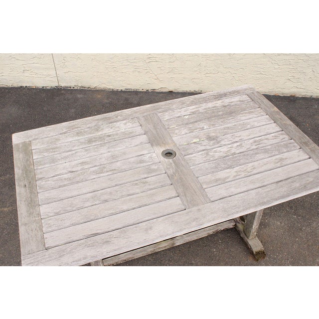 Wood Gloster Teak Outdoor Patio Dining Table With Four Chairs For Sale - Image 7 of 18