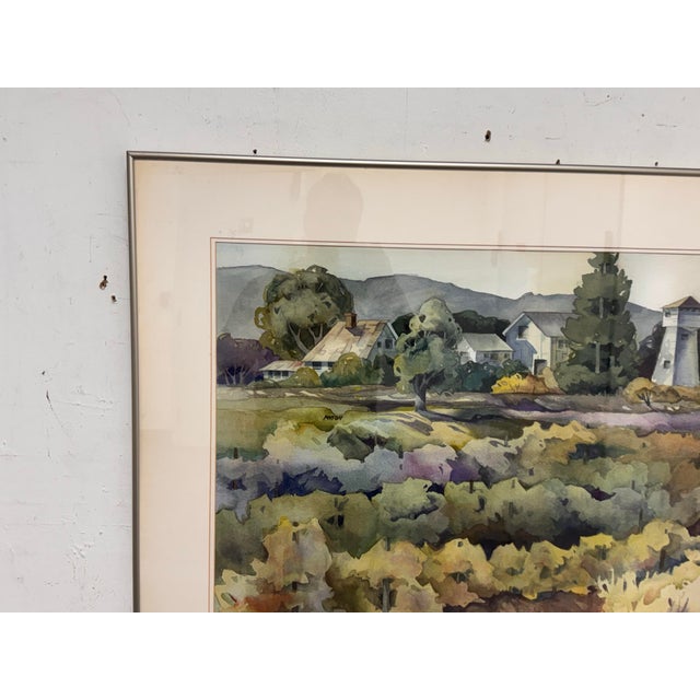 Charlotte Panton Rossi Home Place Framed Watercolor, Circa 1996 For Sale - Image 4 of 12