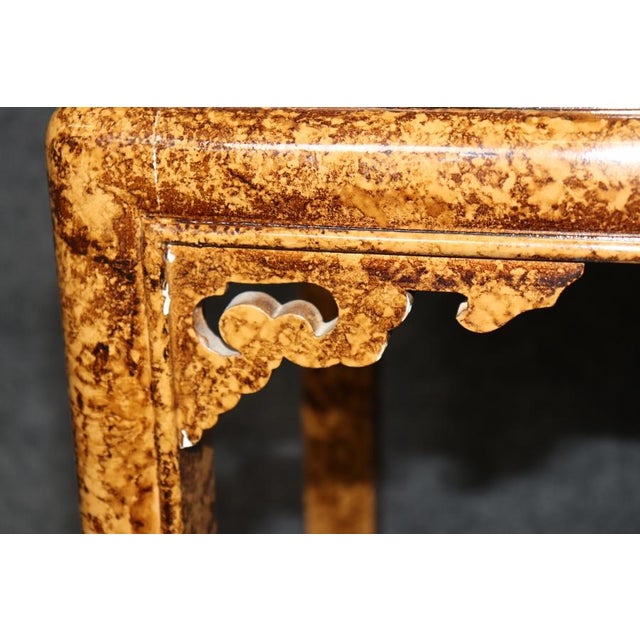 Late 20th Century Faux Tortoise Shell Painted Sofa Console Table Manner of Maison Jansen For Sale - Image 10 of 14
