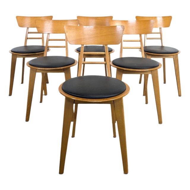 Vintage Chairs in Wood from Ton, Set of 6 For Sale