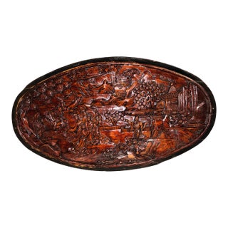 Large Hand-Carved Figural Wood Relief Wall Panel For Sale