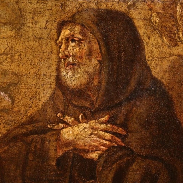 Italian Artist, Saint Francis of Paola, 1670, Oil on Canvas For Sale - Image 8 of 13
