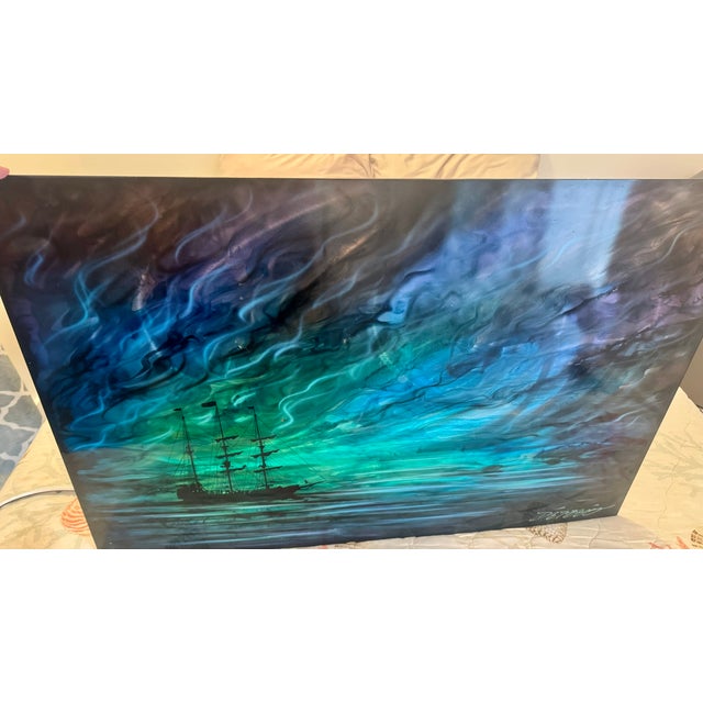 Metal Chris DeRubeis "Calm Before the Storm" Original Hand-Ground Aluminum Painting For Sale - Image 7 of 8