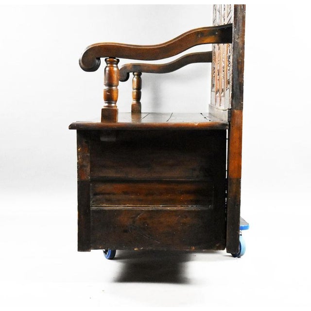 Carved Oak Hall Bench, 1890 For Sale - Image 13 of 14
