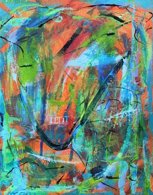 Mixed Media Intuitive Painting on Stretched Canvas
