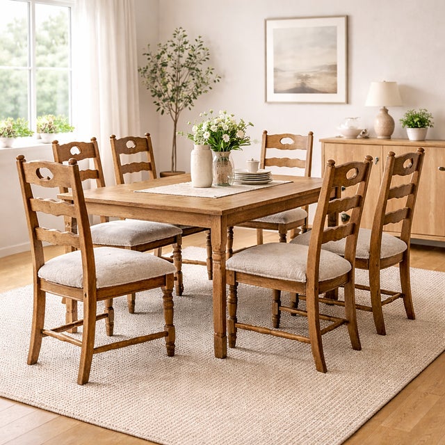 Beige Vintage Danish Oak Dining Chairs by Henning Kjærnulf, 1960s, Set of 6 For Sale - Image 8 of 8