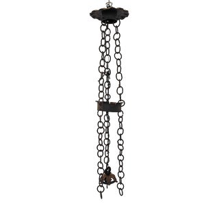 Iron Chandelier with Vintage Chains For Sale