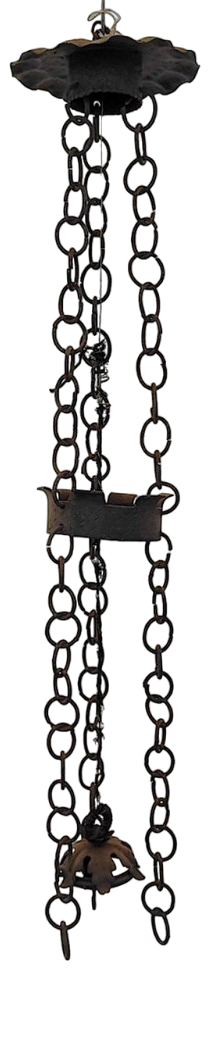 Iron Chandelier with Vintage Chains