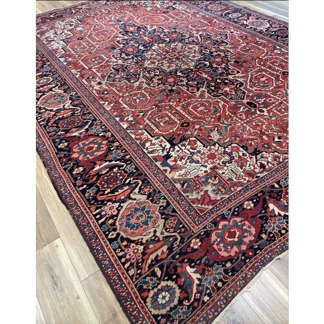 Early 20th Century Collector's Piece Tribal Masterpiece Antique Persian Serapi Heriz Dream Rug 9.6 x 12.7 For Sale - Image 5 of 8