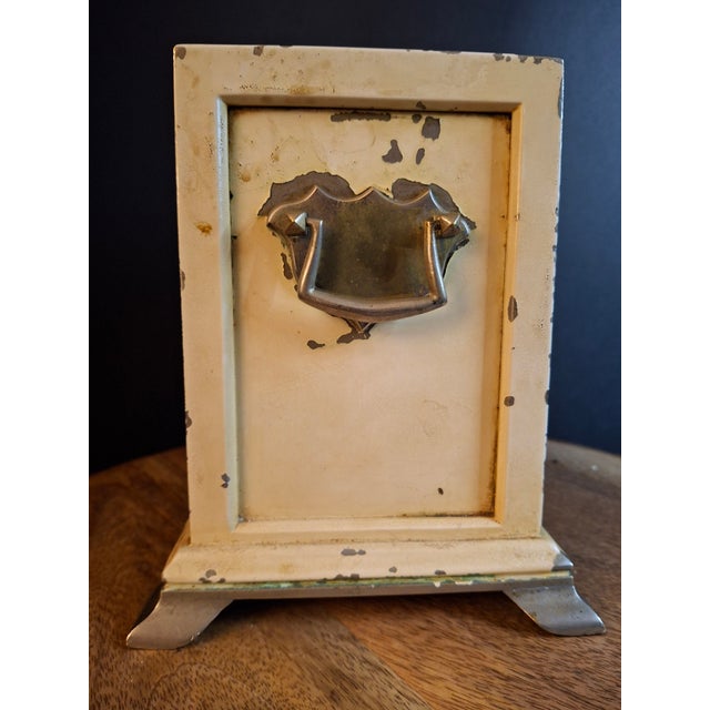 Late 19th Century Rare 1897 Custom Cast Iron Safe Bank Engraved Plaque Brass Door Provenance Bertoia 8.6lb For Sale - Image 5 of 18