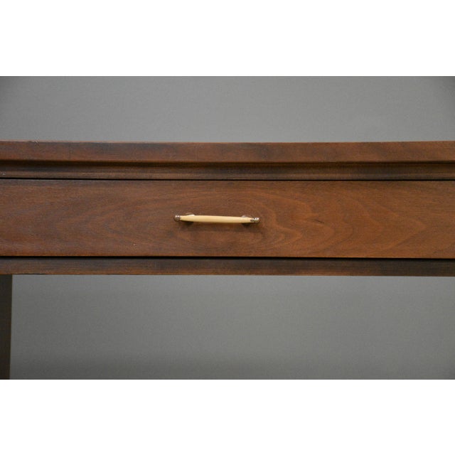 1960s Restored Walnut Mid Century Desk by Pepplers Furniture For Sale - Image 10 of 11