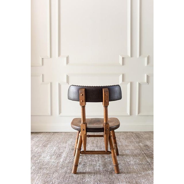 Mid-Century Dixie Furniture Pub Chairs and Matching Faux Bamboo Hexagonal Game Table Set For Sale - Image 15 of 18