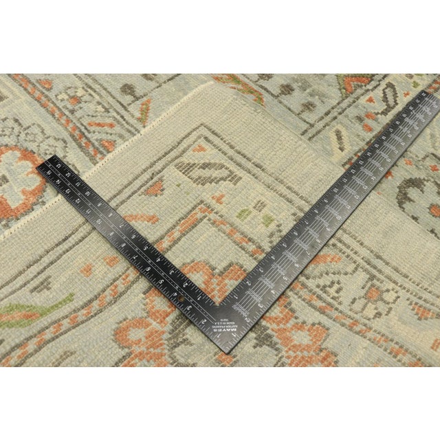 2000 - 2009 Vintage Light Blue Turkish Oushak Rug - 09'01 X 12'01 For Sale - Image 5 of 8
