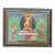 Mid 20th Century Buddhist Temple Painting in Vintage Frame For Sale