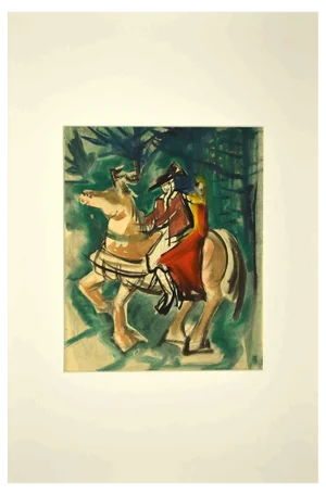 Unknown, Knight and Girl, Mixed Media, 1950s